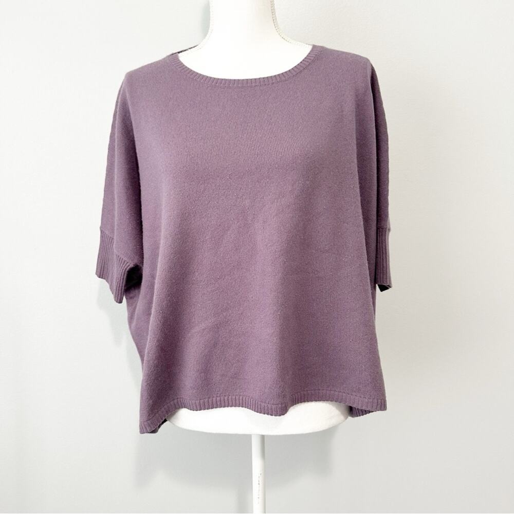 Palmer & Purchase cashmere lavender purple sweater soft one size short sleeve